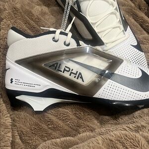 Nike Alpha Menace 4 Pro White Black Football Cleats